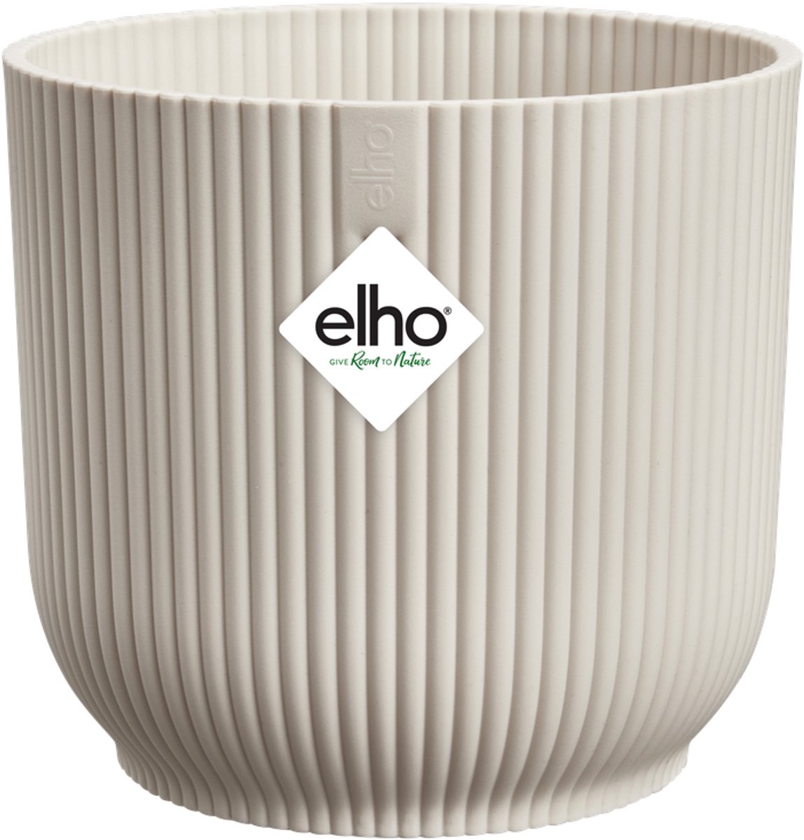 Elho vibes fold rond 22 - bloempot voor binnen - 100% gerecycled plastic - ø 22.0 x h 20.2 cm - linen white