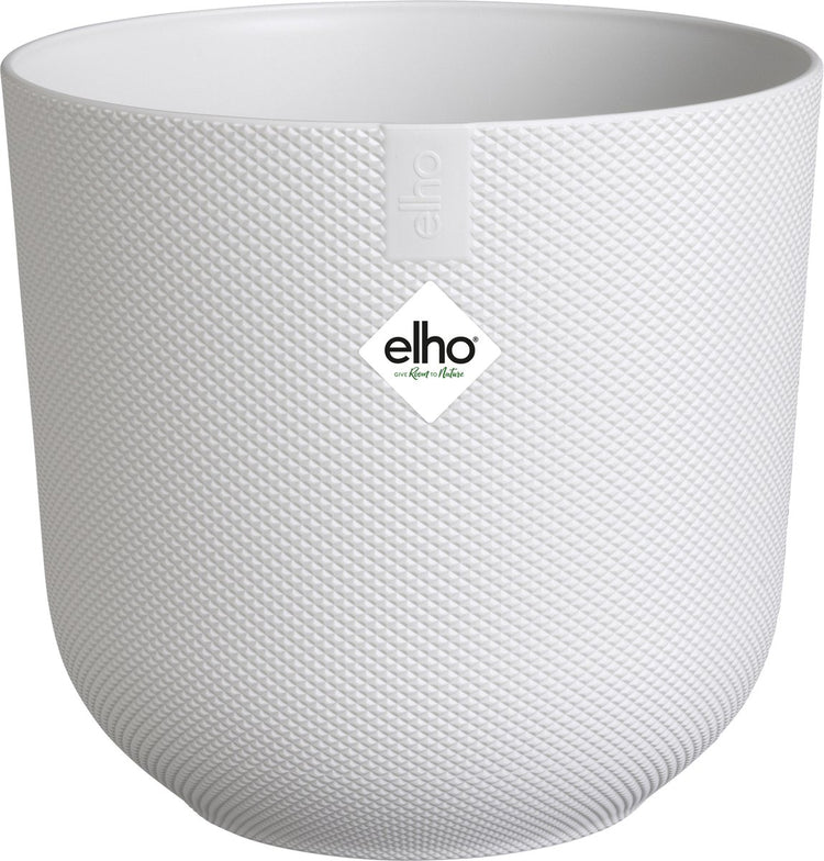 Elho jazz rond 26 bloempot voor binnen - woonaccessoire van 100% gerecycled plastic - ø 26 x h 24.2 cm - zijdewit