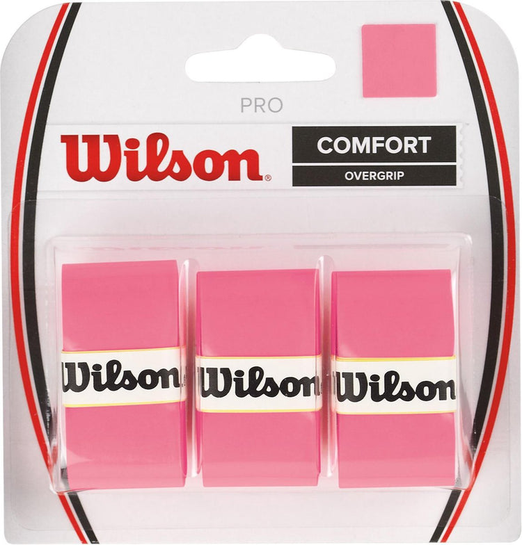 Wilson pro comfort tennis padel overgrip fluor roze - 3 pack