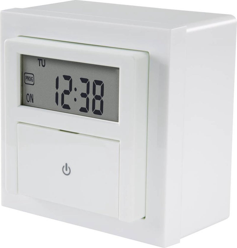 Sygonix sy-4504968 inbouwtimer digitaal weekprogramma 1800 w countdown-functie, incl. opzetframe, start stop functie, programmeerfunctie, toevalsfunctie,