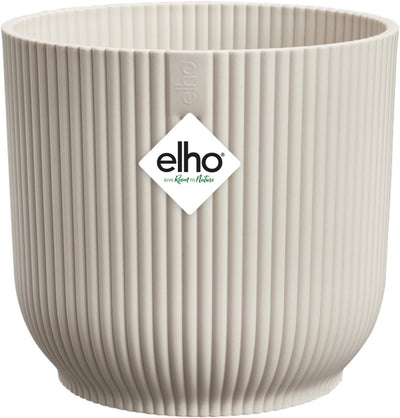 Elho vibes fold rond 25 - bloempot voor binnen - 100% gerecycled plastic - ø 25,0 x h 23.0 cm - linnen wit