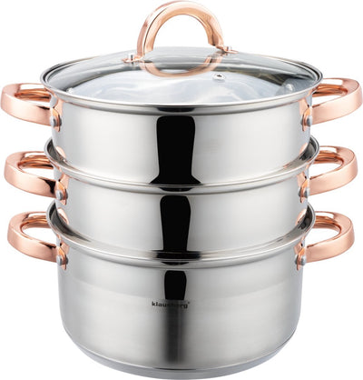 Klausberg 7732 - stoompan - 4 delig - 22 cm - rvs - alle warmtebronnen
