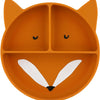 Trixie siliconen bord met vakjes en zuignap - mr. fox