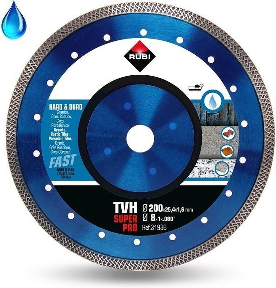 Rubi diamantzaagblad turbo viper tvh 200 x 25,4 mm - diamantschijf