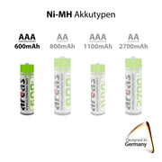 Battery Sales Europe Oplaadbare Batterijen ARCAS Rechargeable NimH AAA HR03 600mAh, 2st. - afbeelding 4