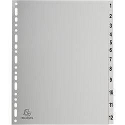 Tabbladen exacompta 1-12 grijs