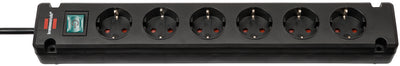 Brennenstuhl bremounta stekkerdoos 6-voudig zwart 3m h05vv-f 3g1,5| per 4 - 1150650316