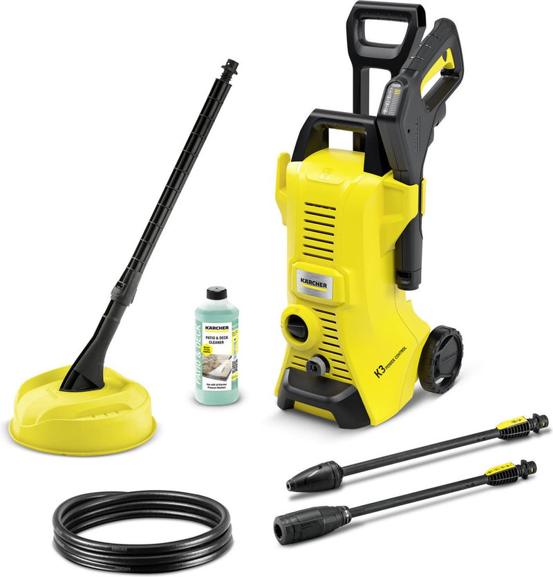 Kärcher k 3 power control home hogedrukreiniger - 120 bar - 380l u - 25 m² u - terrasreiniger t 1 - geschikt voor oa. auto - fietsen - kleine terrassen - balkon - tuinset en motoren