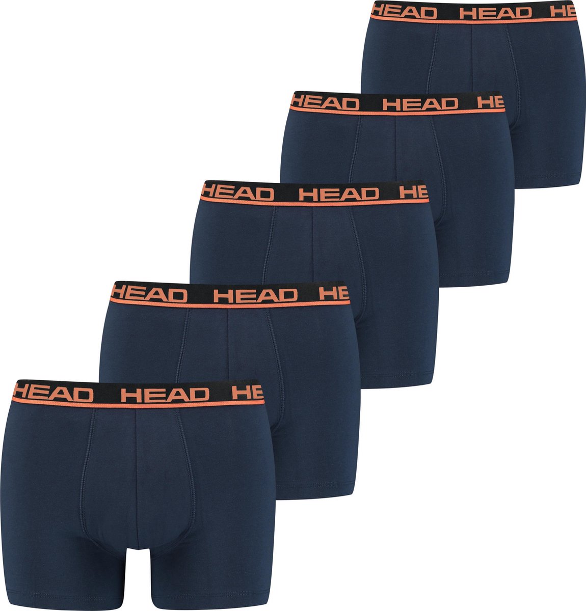 Merkloos sans marque head boxershorts orange peacoat 5-pack-l
