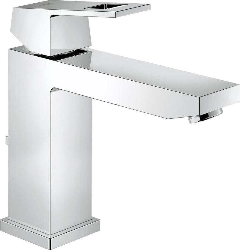 Grohe eurocube wastafelkraan - medium uitloop - met trekwaste - chroom - waterbesparend