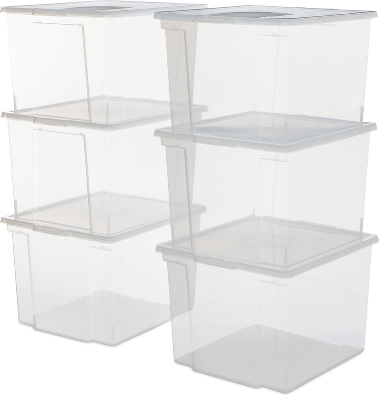 Iris useful storage box opbergbox - 30l - kunststof - transparant - set van 6