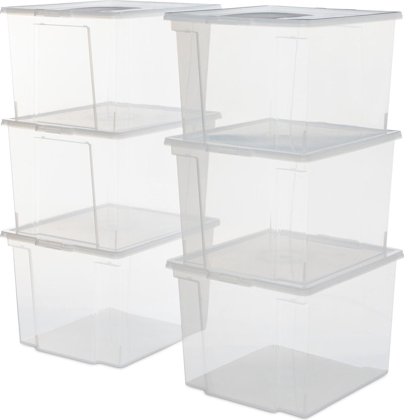 Iris useful storage box opbergbox - 30l - kunststof - transparant - set van 6
