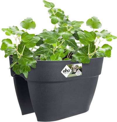 Elho vibia campana flower bridge 40 - plantenbak voor balkon railing - 100% gerecycled plastic - ø 39.0 x h 22.0 cm - antraciet