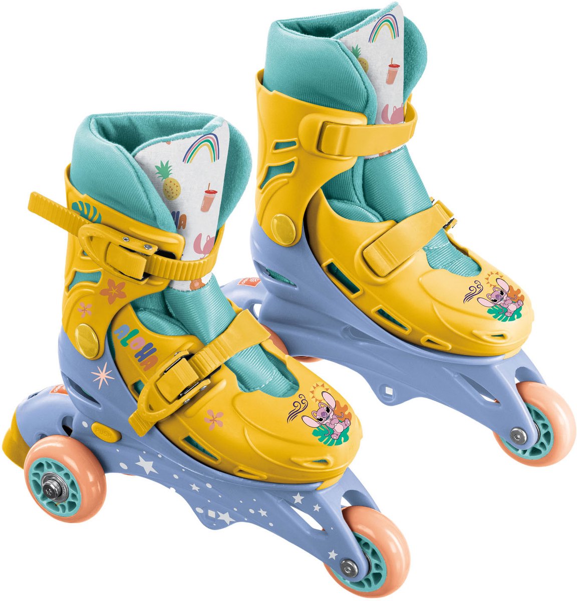 Mondo rolschaatsen 3 wielen stitch - maat 29-32cm