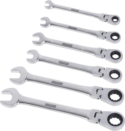 Kreator krt500014 flexibele ringratelsleutelset - 6 delig - in kunststof houder