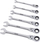 Kreator krt500014 flexibele ringratelsleutelset - 6 delig - in kunststof houder