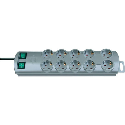Brennenstuhl primera-line stekkerdoos 10x stekkerdoos (zilver, 1153390120, voor 10 stekkers)