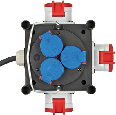 Brennenstuhl compacte rubberen stroomverdeler bsv 3 ls e 16 2 ip44 1 meter stekkerdoos (zwart, 3x geaard, 3x cee)