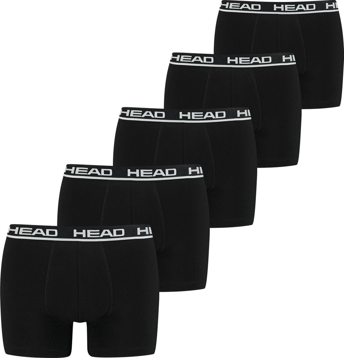 Merkloos sans marque 5-pak heren boxershorts - zwart - multipack heren onderbroeken katoen - m