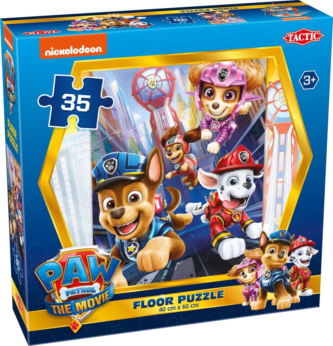 Tactic paw patrol – the movie vloerpuzzel – puzzel – vanaf 3 jaar – 35 stukjes – 60x40 cm
