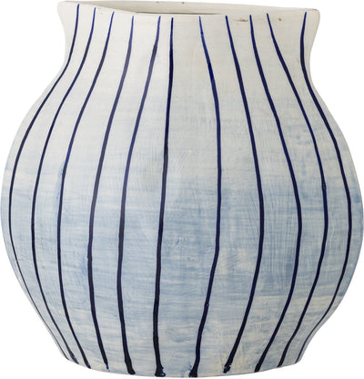 Bloomingville esra vaas - blauw - aardewerk