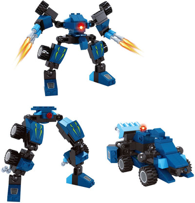Lobbes speelgoed bv lobbes bouwset transformeerbare robot titan blauw 71-delig speelgoed.