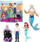 Mattel disney prinses ariël personageset met 4 kleine poppen