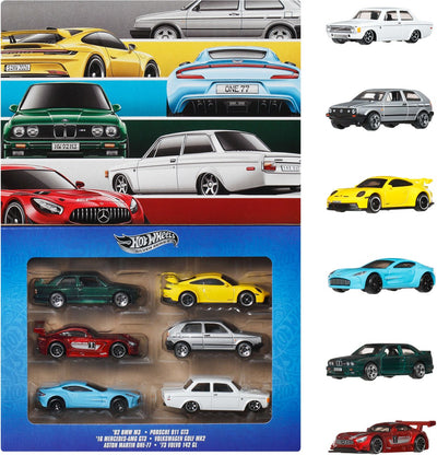 Hot wheels metalen speelgoedauto's - set van 6 euro style voertuigen