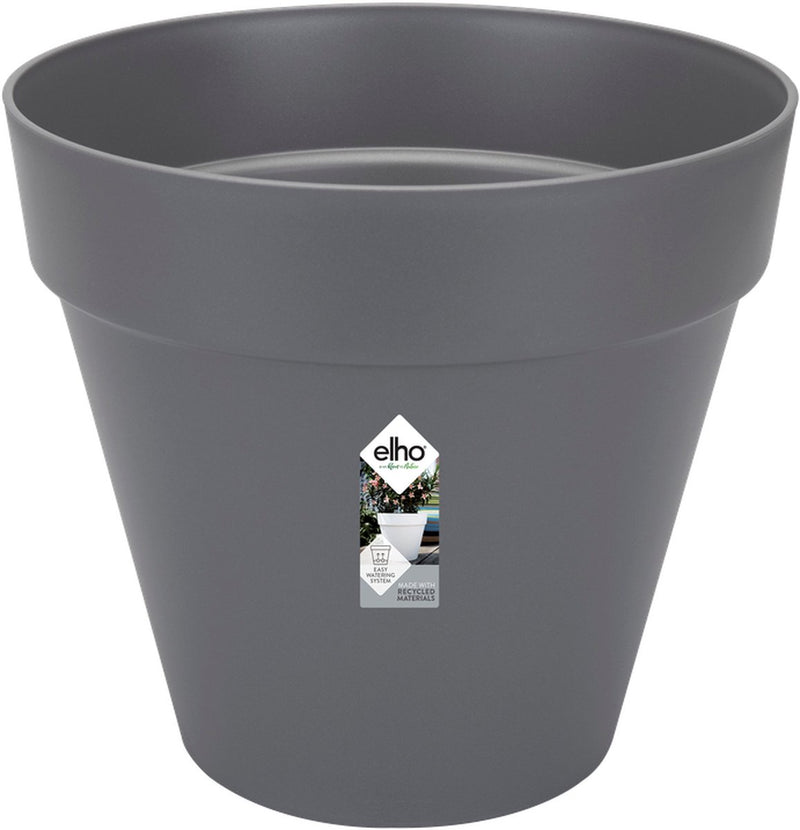 Elho loft urban rond 60 - grote bloempot voor buiten - waterreservoir - 100% gerecycled plastic - ø 58.0 x h 54.0 cm - antraciet