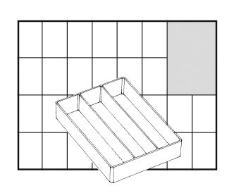 Raaco inzet box, afm a73 low, h: 24 mm, afm 109x79 mm, 1 stuk