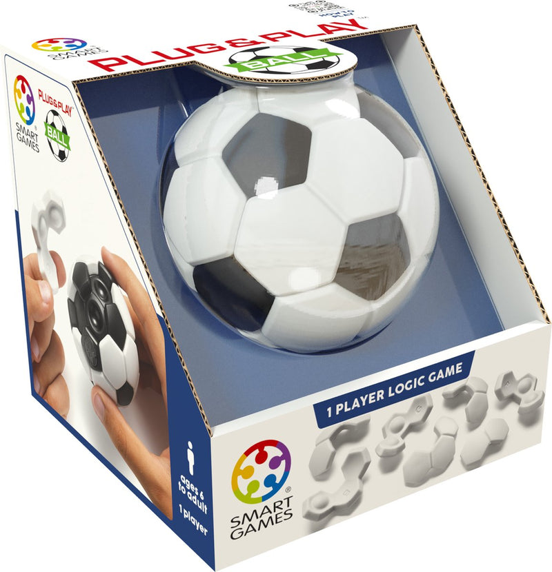 Smartgames plug play ball - 3d voetbal puzzel fidget toy - compact logisch denkspel - iq breinbreker - vanaf 6 jaar