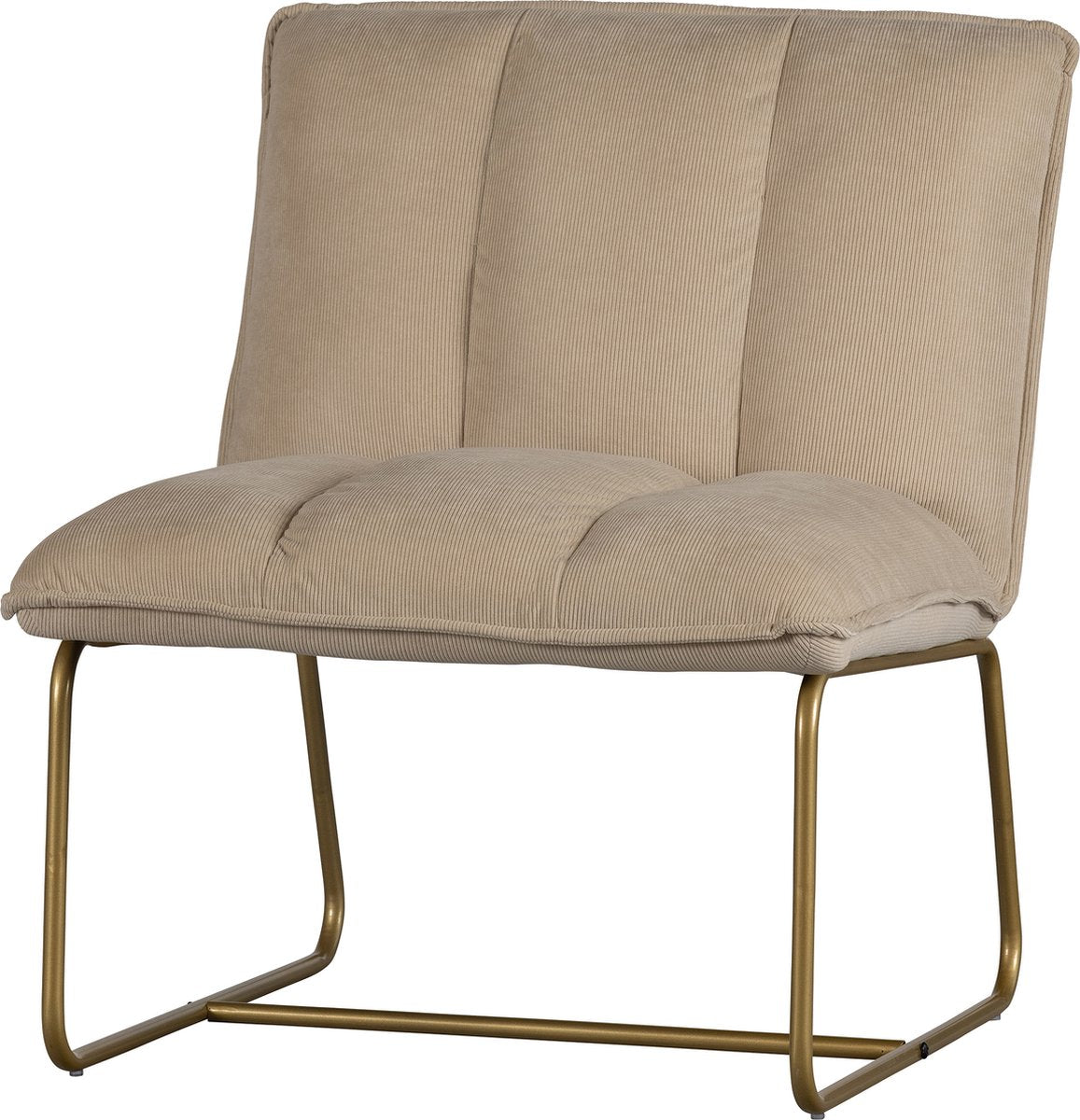 Woood fie fauteuil - ribstof - zand - 77x64x71
