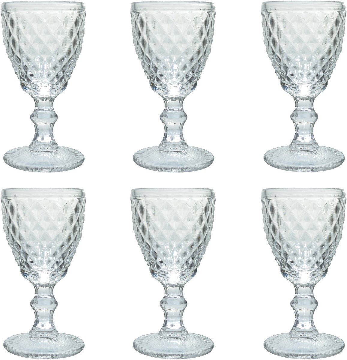 Medard de noblat - diamond - wijnglas 20 cl - doorzichtig - 6 delig