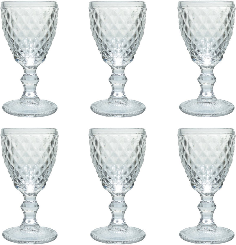 Medard de noblat - diamond - wijnglas 20 cl - doorzichtig - 6 delig