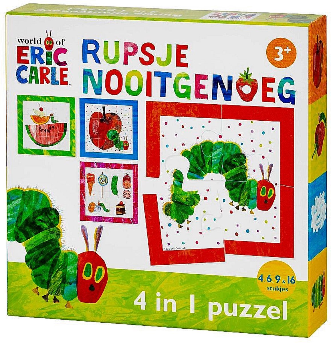 Bambolino rupsje nooitgenoeg puzzel 4 in 1 educatief peuter speelgoed - kinderpuzzel 4x6x9x16 stukjes leren puzzelen - cadeautip puzzel 3 jaar en ouder - toys