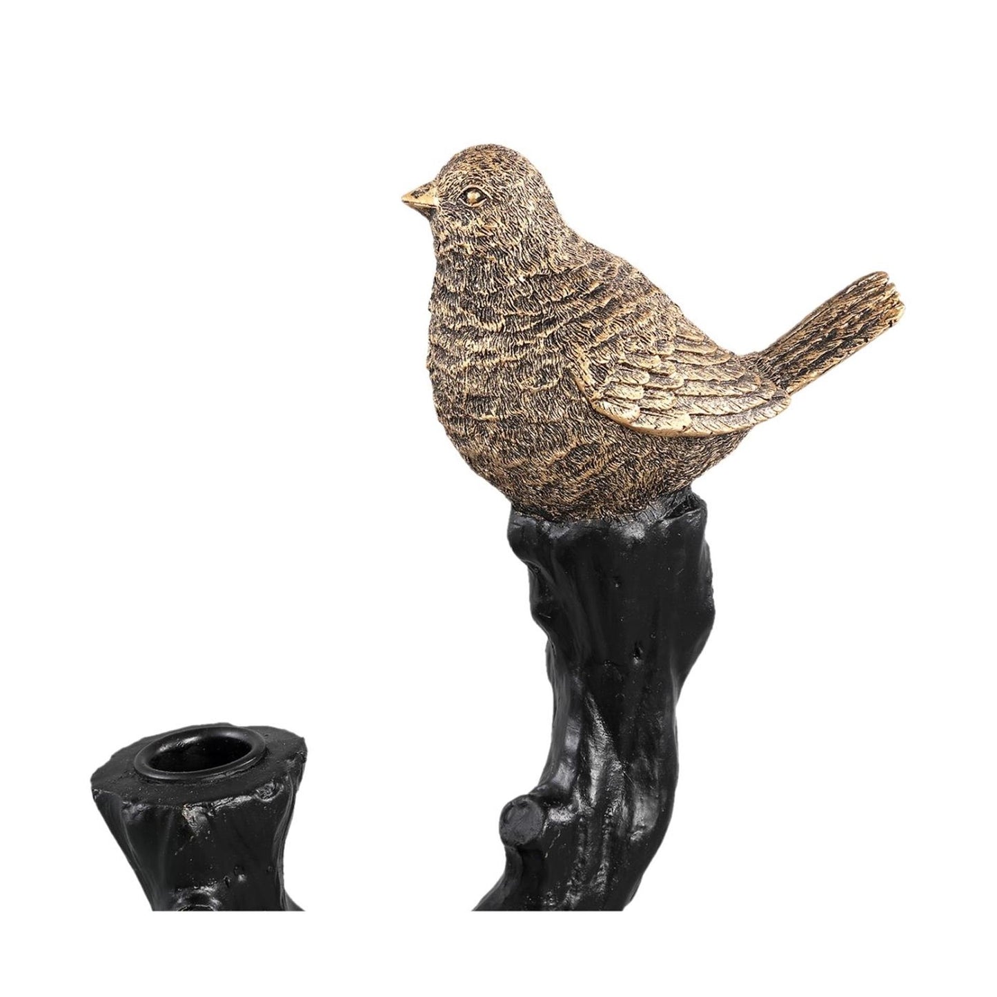 Ptmd kandelaar rezza vogel zwart 33cm