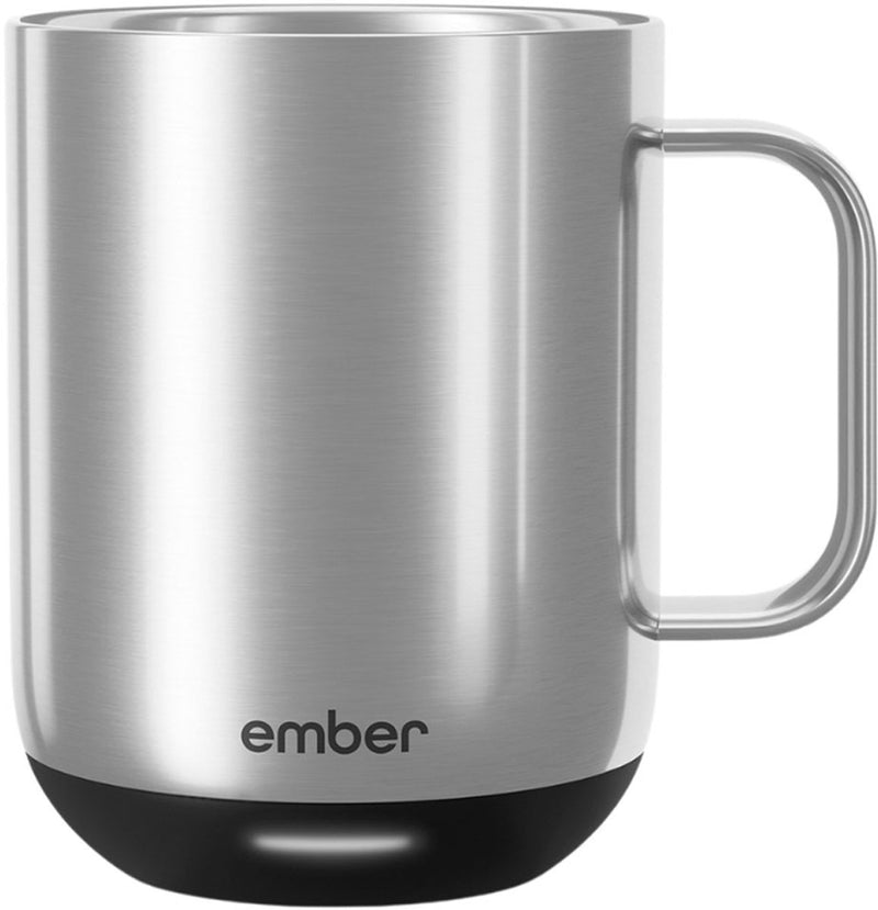 Ember mug² coffee mug - smart mug met mobiele app - cup warmer - thermo mok met instelbare temperatuur - krasbestendige theemok koffiemok - 295 ml - stainless