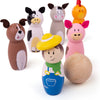 Bigjigs spel - bowlen - boerderij - 8cm hoog