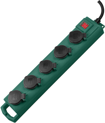 Brennenstuhl super-solid sl 554 tuin-contactverdeler stekkerdoos (donkergroen, 5 meter)