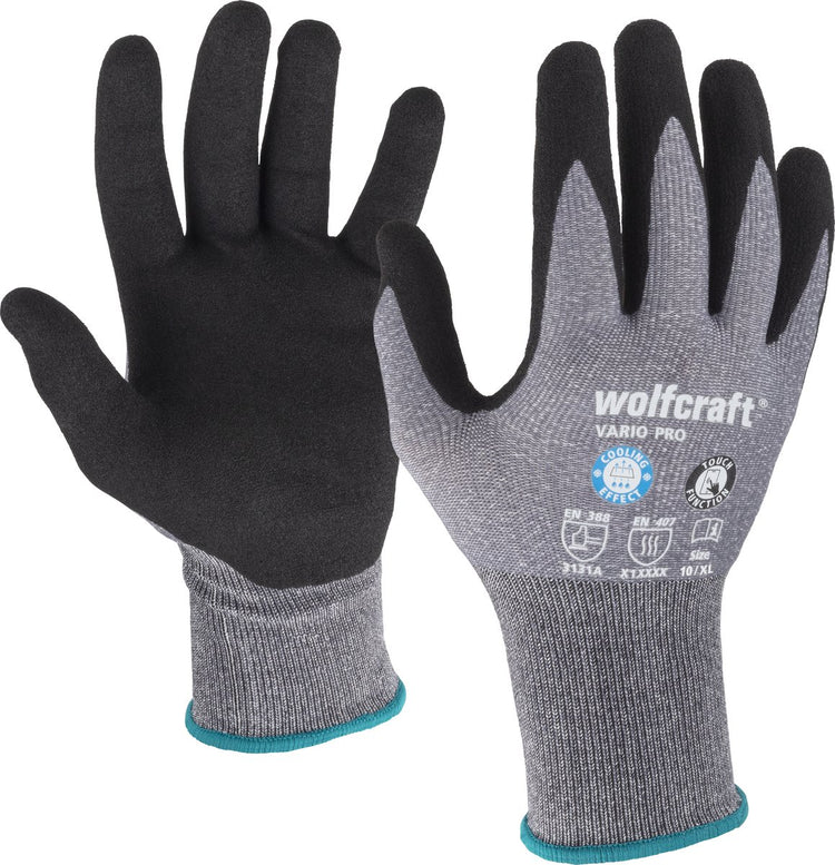Wolfcraft - werkhandschoenen maat xl - thermatech - nitril - handschoenen maat 10 - 4984000