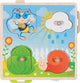 Goki puzzel: in de tuin 21,8x22,5x2,8cm, 4-delig, met achtergrondafbeeldingen, hout, 1+