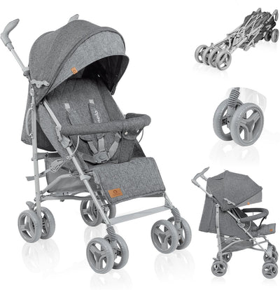 Lionelo irma - buggy - wandelwagen - duurzame en lichte 7kg kinderwagen - geschikt voor kinderen tot 15 kg - geveerde wielen - 360° - van 6 maanden tot 5 jaar - opbergmand - verstelbare handgreep - snel inklapsysteem - compact formaat - muskietennet