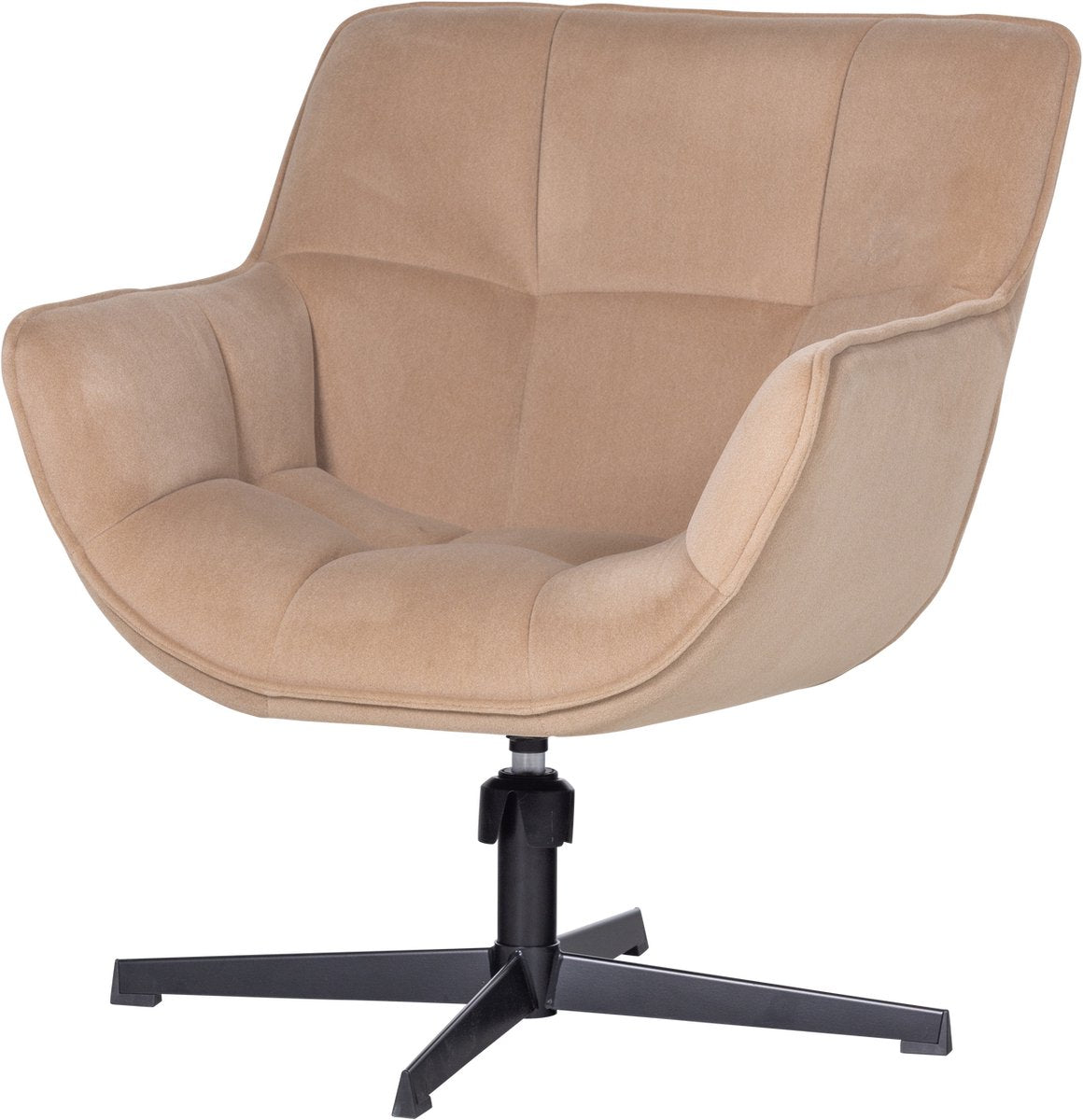 Woood wibo draaifauteuil - velvet - mat zand - 94x71x83