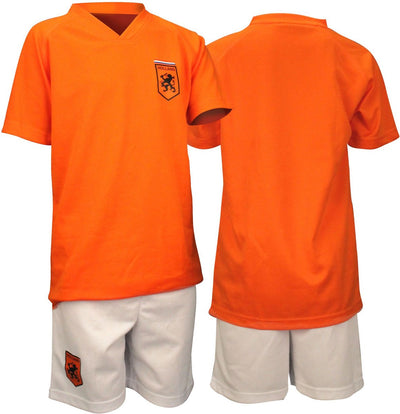 Avento voetbalset supporter - wk nederlands elftal voetbalbroek shirt junior - oranje wit - maat 128