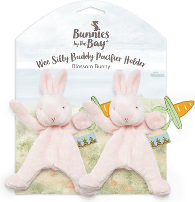 Bunnies by the bay set van 2 knuffeldoekjes met speenhouder konijn - speendoekje - klittenband sluiting voor speen - roze - 2 stuks
