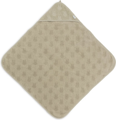 Jollein x nijntje - badcape badstof 75x75cm - baby handdoek met badcape, omslagdoek, badponcho miffy jacquard - olive green