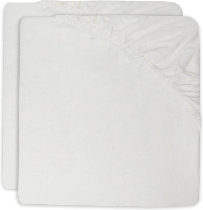 Jollein - hoeslaken wieg jersey 40 50x80 90cm - baby ledikant hoeslaken - zacht katoen - ivory - 2 stuks