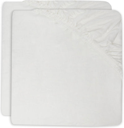 Jollein - hoeslaken wieg jersey 40 50x80 90cm - baby ledikant hoeslaken - zacht katoen - ivory - 2 stuks