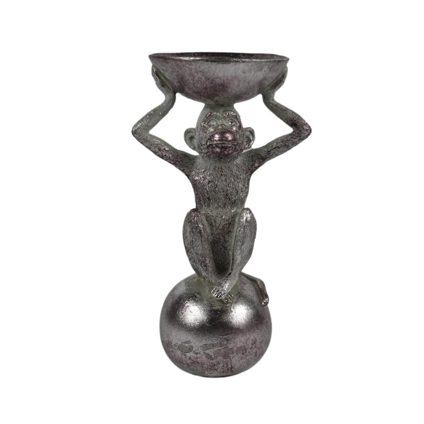 Beeld aap zilverkleurig 26cm