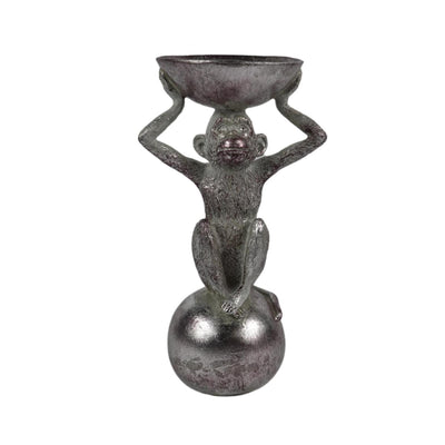 Beeld aap zilverkleurig 26cm